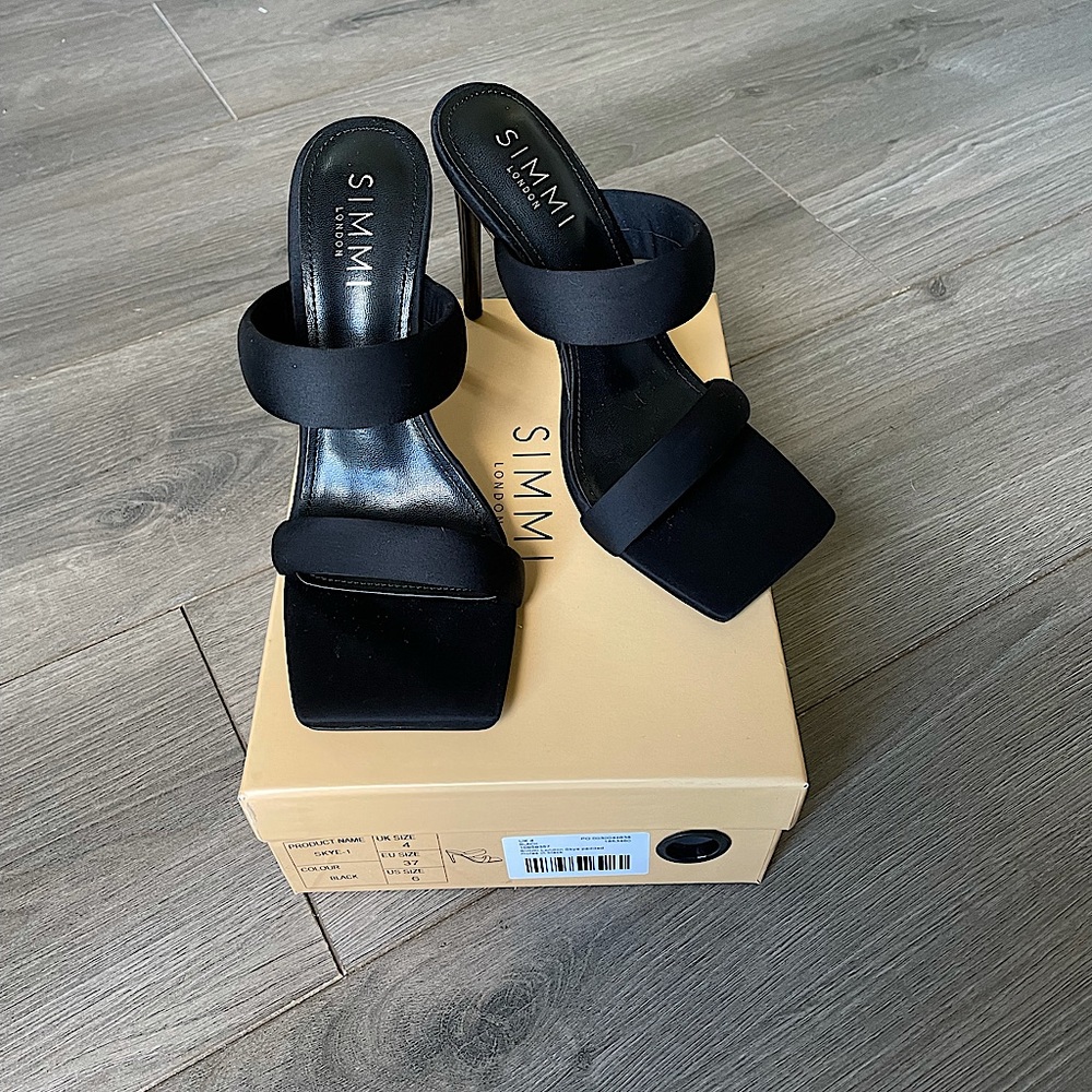 Black Square Toe Heels